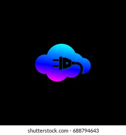 cloud electricity vector icon logo