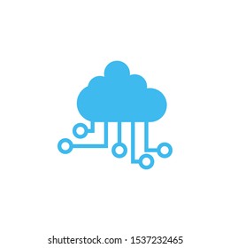 Cloud electronic circuit icon deisgn template