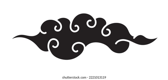 Cloud elegant style black color isolated