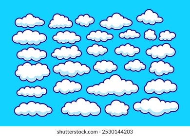 Illustratievector voor set met cloudelementen 