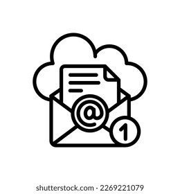 Cloud-E-Mail-Symbol in Vektorgrafik. Logotyp