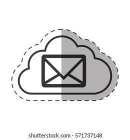 cloud email message envelope technology thin line vector illustration eps 10