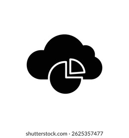Cloud Emitting Pie Chart Icon for Data Analytics and Financial Reports