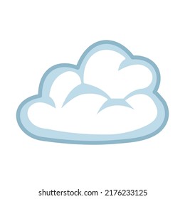 Cloud emoji icon isolated on white background. Cloud flat design