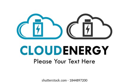 Cloud energy logo template illustration. there are cloud with battery