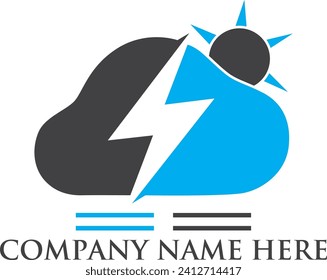 logotipo solar solar de energía en nube 