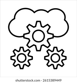 cloud engineer icon in outline style vector illustration