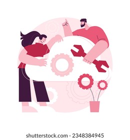 Cloud engineering abstract concept vector illustration. Cloud-based computing, hosted data storage, certified professional engineer, cloud-native software development abstract metaphor.