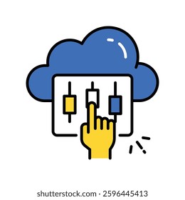 Cloud Equalizer vector filled outline icon. EPS 10 file