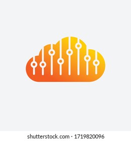 Cloud Equalizer Vector Logo. Template