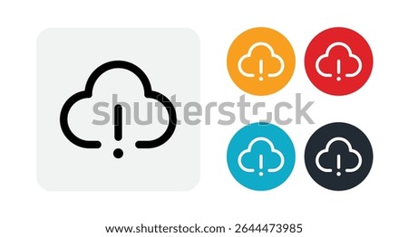 Cloud error alert icon design