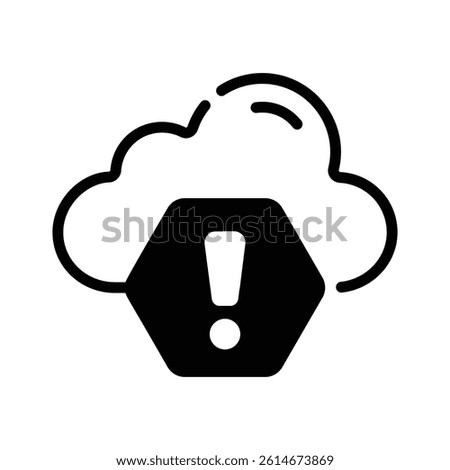 Cloud error icon creatively designed in glyph style