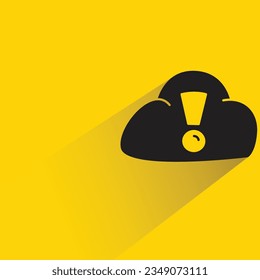 cloud and error with shadow on yellow background