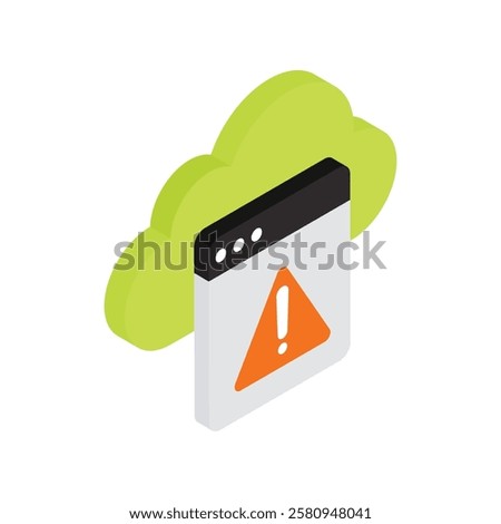 Cloud Error Vector Flat Isometric Icon Style illustration. Eps 10 File