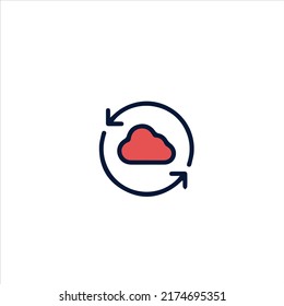 Cloud Exchange icon design stock illustration on white background 