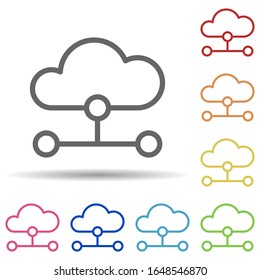Cloud exchange in multi color style icon. Simple thin line, outline vector of science icons for ui and ux, website or mobile application