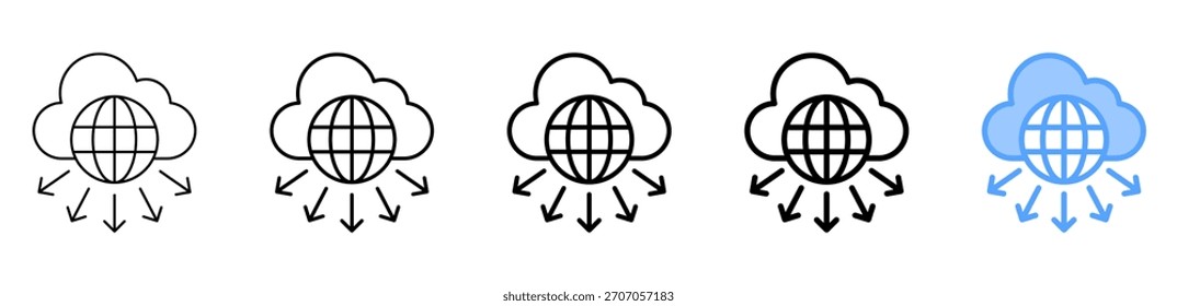Cloud Expansion Icon Different Style Outline Collection Set