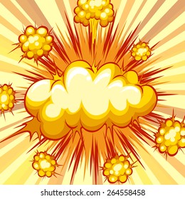 Cloud explosion with writing space