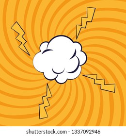 cloud expression with power rays pop art style