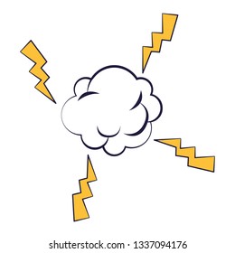 cloud expression with power rays pop art style