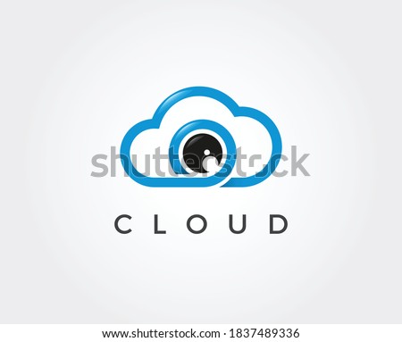 Cloud Eye Camera Logo Design Template