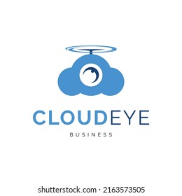 Cloud eye icon logo design inspiration