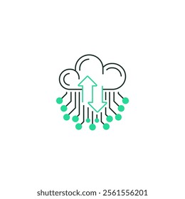 Cloud Failover Line Icon. linear style sign for mobile concept and web design. Outline vector icon.