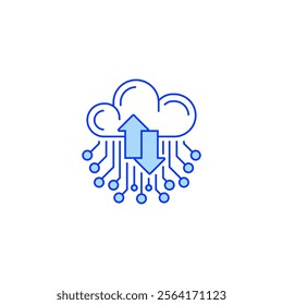 Cloud Failover Line Icon. linear style sign for mobile concept and web design. Outline vector icon.