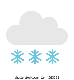 Cloud with Falling Snowflakes Icon