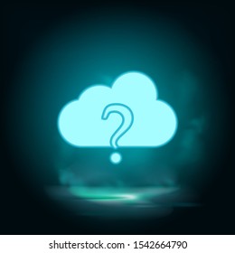 Cloud fan, cloud support neon icon - Vector. Blue neon illustration. Cloud fan, cloud support neon icon - Vector. Infographic concept vector illustration