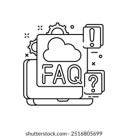 Wolke FAQ Gliederungssymbol, Vektorgrafik