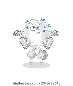 the cloud fart jumping illustration. character vector