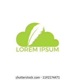 Cloud feather vector logo design. 