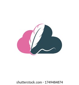 Cloud feather vector logo design. Education and publication logo concept.