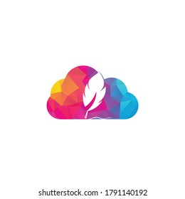 Cloud feather vector logo design. Education and publication logo concept.