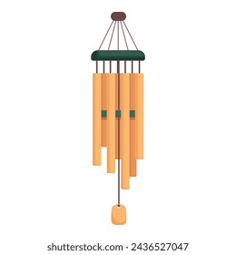 Cloud festival wind chime icon cartoon vector. Morning glory. Sound bell