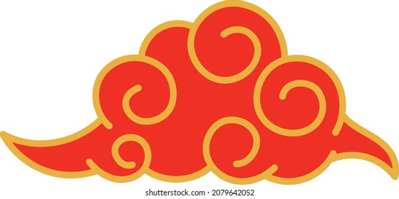 Elemento de decoración festiva en la nube. Símbolo del cielo chino