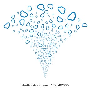 Cloud festive fountain. Vector illustration style is flat iconic symbols. Object fountain organized from random pictograms as cloud fireworks.