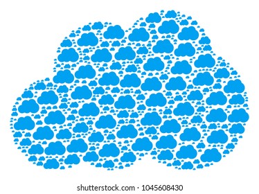 Cloud figure made in the collection of cloud pictograms. Vector iconized composition organized from simple icons.