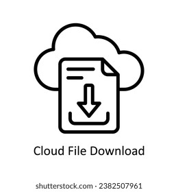 Cloud File Download Vektorgrafik Design-Illustration. Symbol auf weißem Hintergrund EPS10-Datei 