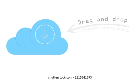 Cloud File Exchange Service Icon. Drag And Drop Files