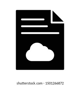 cloud file glyph flat vector icon