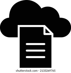 Cloud file Icon, Cloud Computing Sign And Symbol Isolated On White Background.