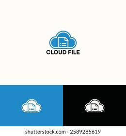 Cloud file logo design template