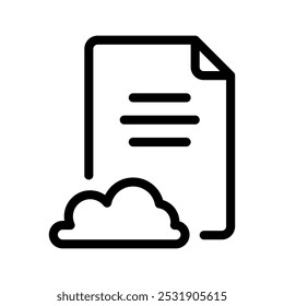 Cloud file outline icon illustration