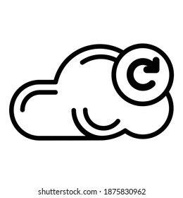 Cloud File Refresh List Flat Icon Isolated On White Background