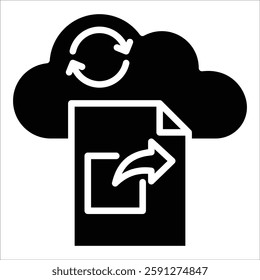 Cloud File Sharing Icon Element For Design
