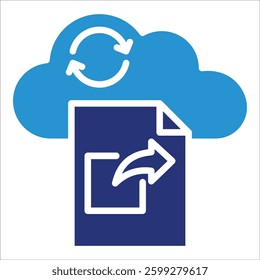 Cloud File Sharing Icon Element For Design
