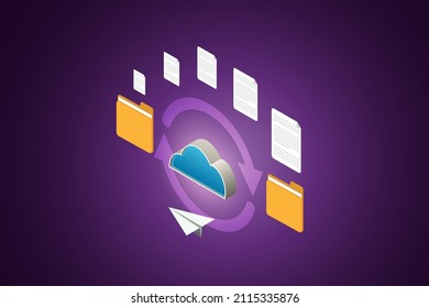 Cloud File Transfer Digital File Management Stock Vector (Royalty Free Sns-Brigh10