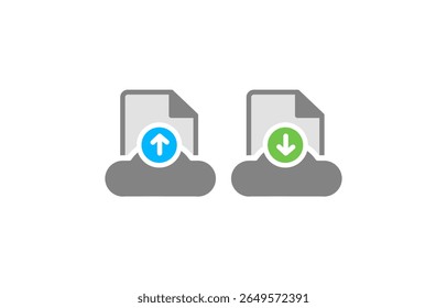 Cloud File Transfer Icons Upload and Download
